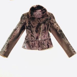 BOSS BLACK FUR/LEATHER JACKET